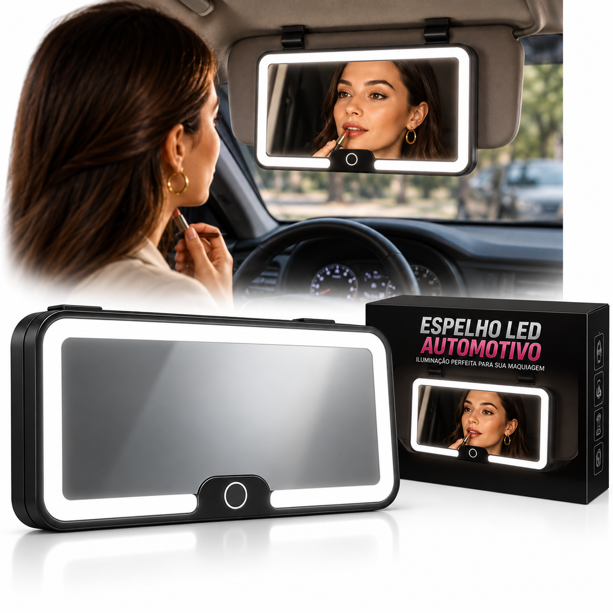 Espelho LED Automotivo Fornecedor de Atacado para Lojista Revenda Caixa