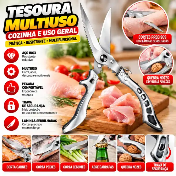 Tesoura Food de Metal Fornecedor de Atacado para Lojista Revenda Caixa