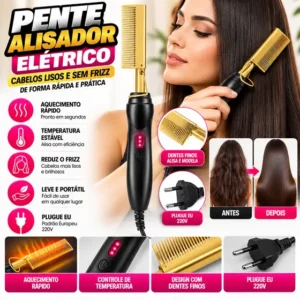 Pente Alisador Elétrico de Cabelos Fornecedor de Atacado para Lojista Revenda Caixa