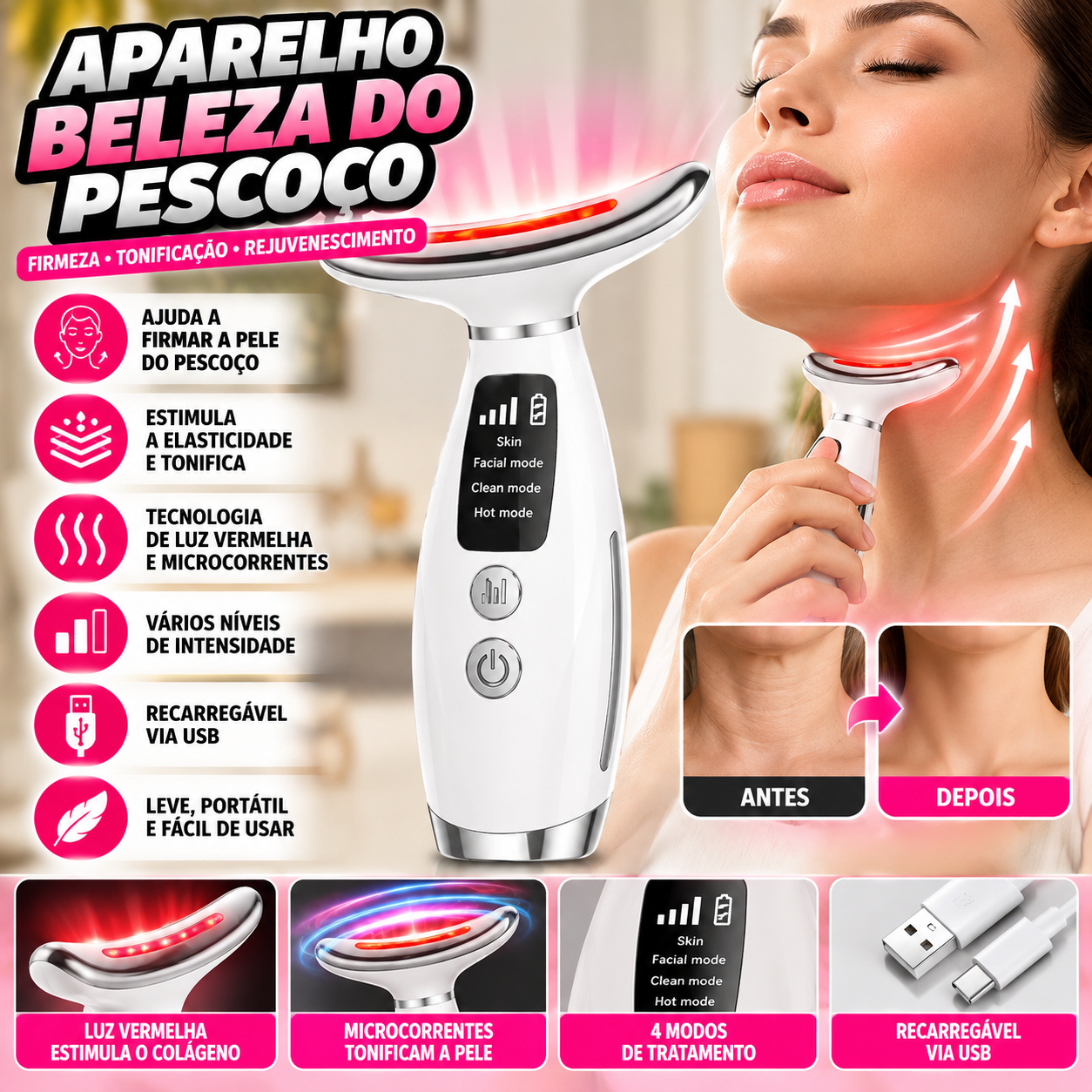 Massageador Lifting Facial Fornecedor de Atacado para Lojista Revenda Caixa