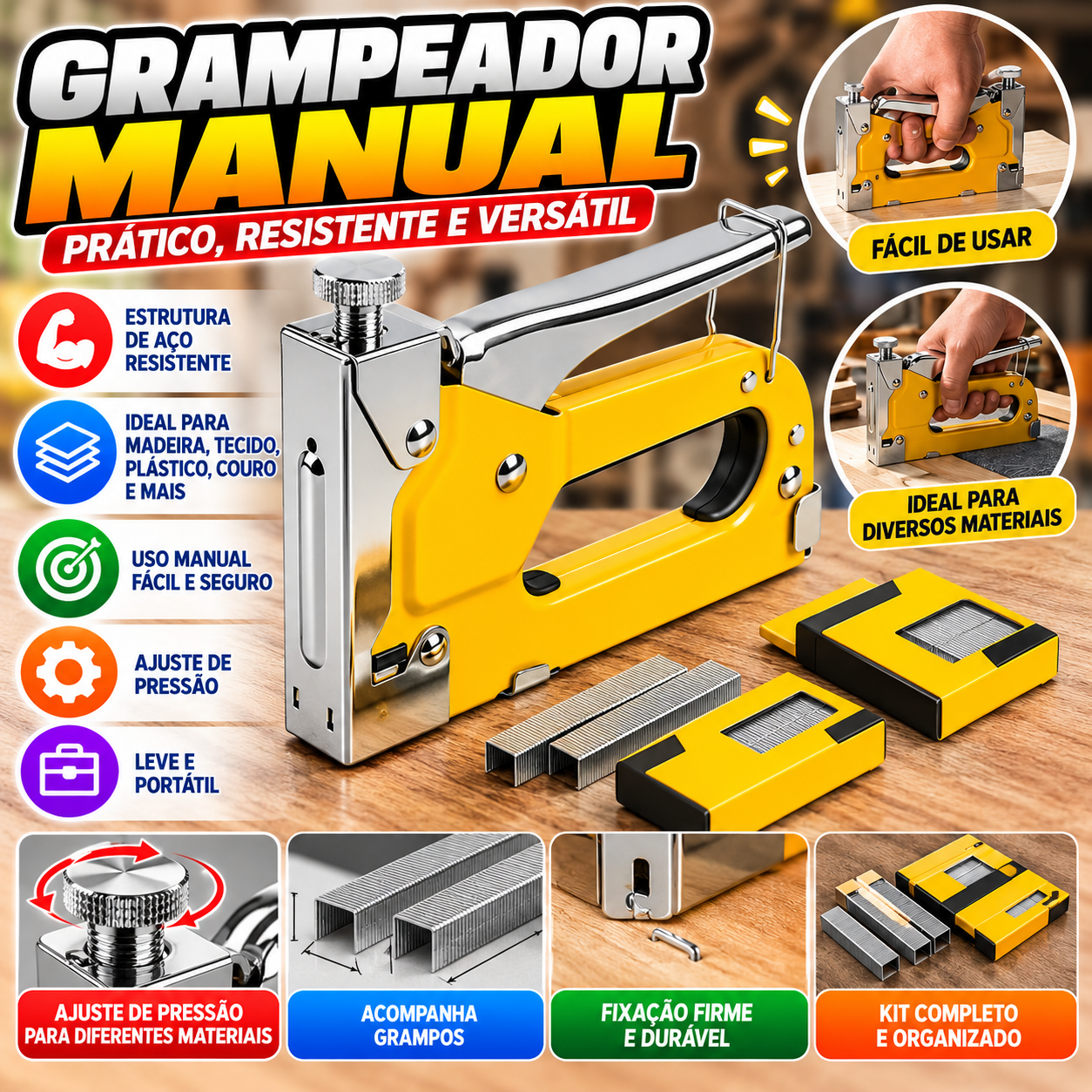 Grampeador de Impacto Fornecedor de Atacado para Lojista Revenda Caixa