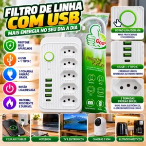 Extensão Filtro de Linha Fornecedor de Atacado para Lojista Revenda Caixa