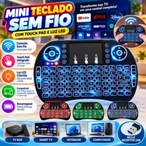 Mini Teclado Wireless Fornecedor de Atacado para Lojista Revenda Caixa