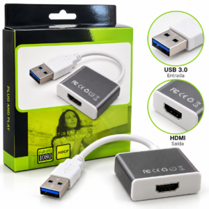 Adaptador Conversor USB 3.0 para HDMI Full HD 1080p Fornecedor de Atacado para Lojista Revenda Caixa
