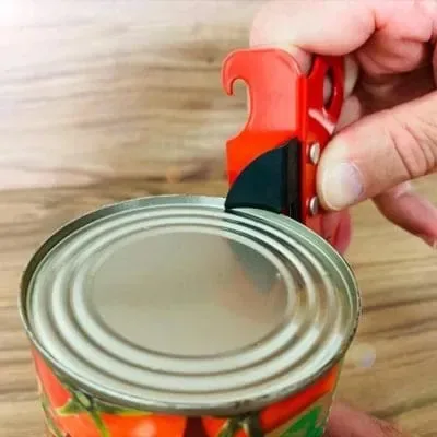 Abridor de Latas e Garrafas em Inox Vermelho Borboleta Fornecedor de Atacado para Lojista Revenda Caixa Fechada