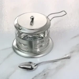 Açucareiro Em Vidro E Aço Inox Com Tampa E Colher – 200ml Fornecedor de Atacado para Lojista Revenda Caixa Fechada
