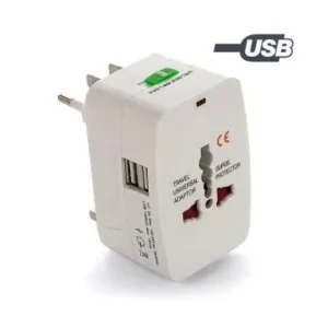 Adaptador Universal Tomada Para Viagem Com Porta USB Fornecedor de Atacado para Lojista Revenda Caixa Fechada