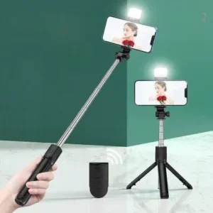 Bastão de Selfie Bluetooth Sem Fio Tripé Com Luz LED Fornecedor de Atacado para Lojista Revenda Caixa Fechada