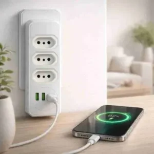 Benjamim Adaptador Triplo 3 Tomadas 2 USB 1 Tipo-C 10A Bivolt Fornecedor de Atacado para Lojista Revenda Caixa Fechada