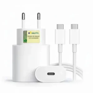 Cabo Carregador + Fonte Compatível Tipo C USB-C 20W Fornecedor de Atacado para Lojista Revenda Caixa Fechada