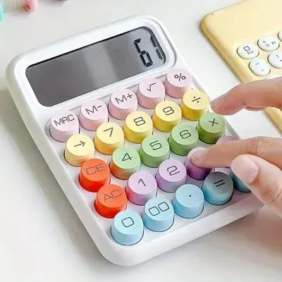 Calculadora Colorida Botões Redondos Fornecedor de Atacado para Lojista Revenda Caixa Fechada