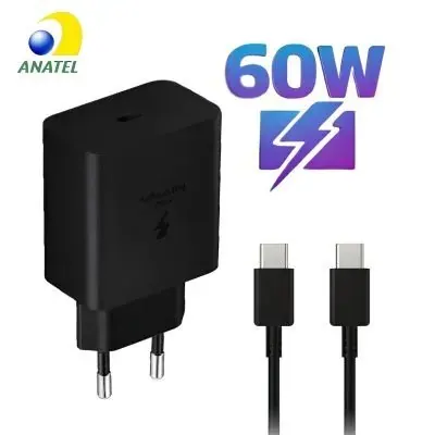 Carregador Fonte com Cabo USB-C Para iPhone e Android – 60W Fornecedor de Atacado para Lojista Revenda Caixa Fechada