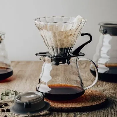 Coador de Café Vidro Borossilicato Alta Qualidade Barista Fornecedor de Atacado para Lojista Revenda Caixa Fechada