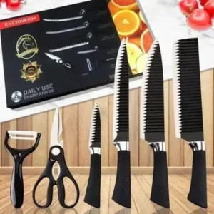 Conjunto de Facas de Revestimento Antiaderente C/ 6 peças de Aço Inoxidável Fornecedor de Atacado para Lojista Revenda Caixa Fechada