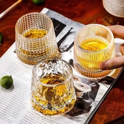 Copo Whisky E Drink De Vidro 360º Giratório 150ml Fornecedor de Atacado para Lojista Revenda Caixa Fechada