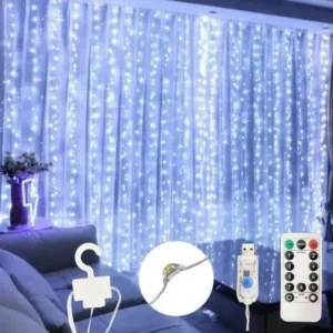 Cortina LED Fixa 3×3 Com Controle Remoto Cor Branco Frio Fornecedor de Atacado para Lojista Revenda Caixa Fechada