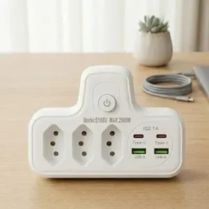 Extensão Tomada Régua de Energia com Portas USB e USB-C Fornecedor de Atacado para Lojista Revenda Caixa Fechada