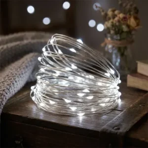 Fio Fada Cordão Decorativo Branco Frio 10 Metros USB e Pilhas Fornecedor de Atacado para Lojista Revenda Caixa Fechada