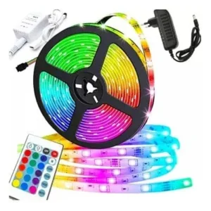 Fita Led 5050 RGB Colorida 5 metros Prova D’água com Controle e Fonte Fornecedor de Atacado para Lojista Revenda Caixa Fechada