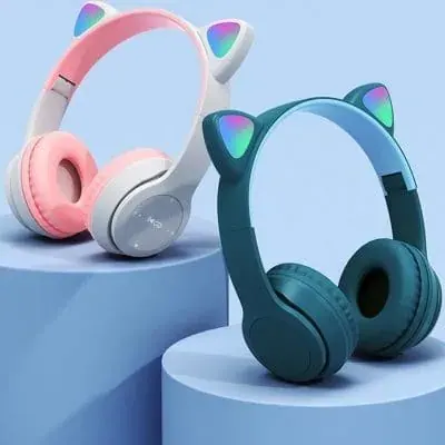 Fone De Ouvido Bluetooth Gatinho Infantil LED Fornecedor de Atacado para Lojista Revenda Caixa Fechada