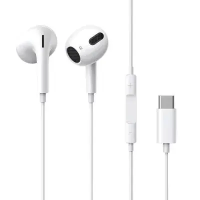 Fone de Ouvido com Microfone Type-C Branco Fornecedor de Atacado para Lojista Revenda Caixa Fechada