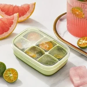 Forma de Gelo 6 Cavidades de Silicone com Tampa Fornecedor de Atacado para Lojista Revenda Caixa Fechada