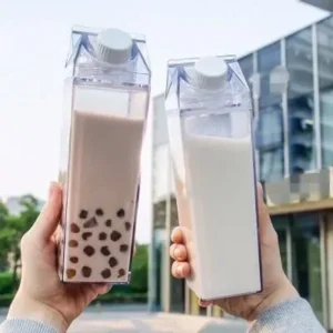 Garrafa Transparente Acrílica Para Leite Água Leite Suco Chá Fornecedor de Atacado para Lojista Revenda Caixa Fechada