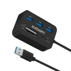 Hub Usb 2.0 Com Leitor De Cartão 7×1 Sd Micro Pro Duo Fornecedor de Atacado para Lojista Revenda Caixa Fechada