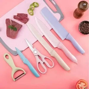 Jogo De Facas Gourmet Colorida + Tesoura E Descascador – 06 Peças Fornecedor de Atacado para Lojista Revenda Caixa Fechada