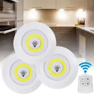 Kit 3 Lâmpadas Luminária Led Spot Sem Fio Controle Remoto Fornecedor de Atacado para Lojista Revenda Caixa Fechada