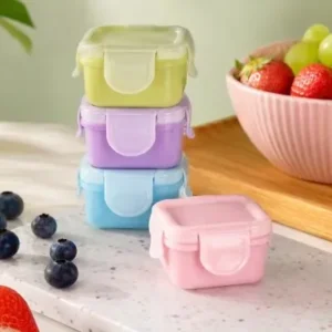 Kit com 4 Potes Herméticos 150ml com Tampa e Travas para Lancheira Fornecedor de Atacado para Lojista Revenda Caixa Fechada