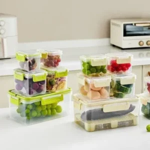 Kit com 5 Potes de Plástico com Tampa e Cesto Fornecedor de Atacado para Lojista Revenda Caixa Fechada