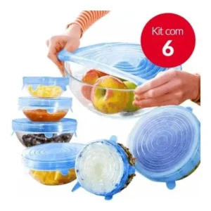 Kit de Tampas de Silicone Universal – 6 peças Fornecedor de Atacado para Lojista Revenda Caixa Fechada