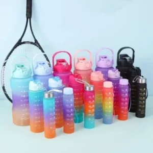 Kit Garrafa Colorida Motivacional Squeeze – 03 Peças Fornecedor de Atacado para Lojista Revenda Caixa Fechada