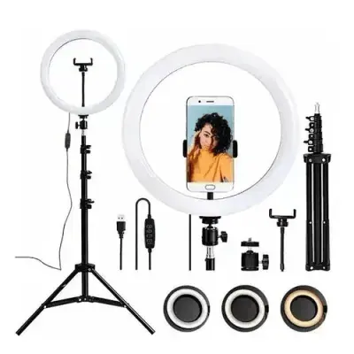 Kit Iluminador Ring Light 12 Polegadas – 30 cm – Com Tripé e Dimmer Fornecedor de Atacado para Lojista Revenda Caixa Fechada