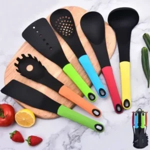 Kit Utensílios de Cozinha com 7 Pçs De Silicone Fornecedor de Atacado para Lojista Revenda Caixa Fechada