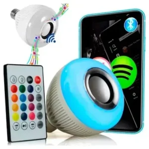 Lampada Musical Caixa Som 12w Bluetooth Luz Led RGB com Controle Fornecedor de Atacado para Lojista Revenda Caixa Fechada