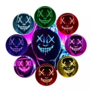 Mascara Led Neon Cosplay Fantasia Fornecedor de Atacado para Lojista Revenda Caixa Fechada