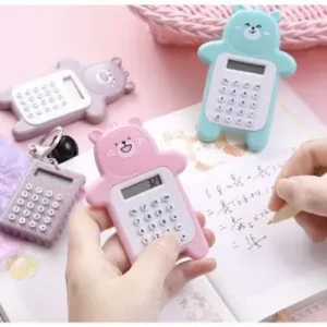 Mini Calculadora Colorida Bichinho Ursinho Fofo Com Chaveiro Fornecedor de Atacado para Lojista Revenda Caixa Fechada