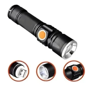 Mini Lanterna LED Tática Potente Recarregável USB C/ Zoom Fornecedor de Atacado para Lojista Revenda Caixa Fechada