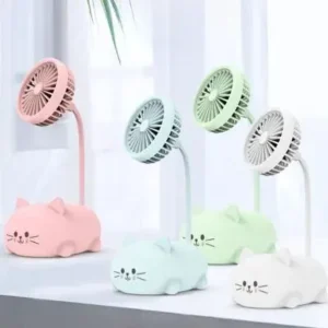 Mini Ventilador De Mesa Portatil USB Recarregável Gatinho Fornecedor de Atacado para Lojista Revenda Caixa Fechada