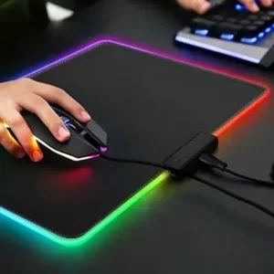 Mouse Pad Gamer Com Borda Iluminada LED RGB 7 Cores – 35cm x 25cm Fornecedor de Atacado para Lojista Revenda Caixa Fechada