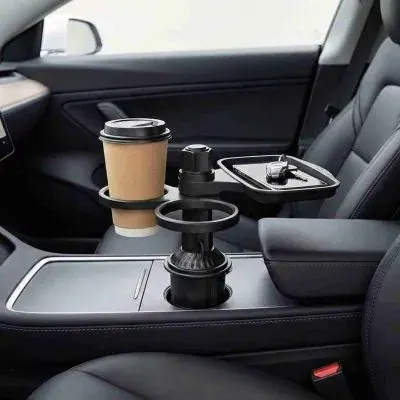 Organizador Multifuncional de Carro com Bandeja e Porta-Copos Giratórios 360° Fornecedor de Atacado para Lojista Revenda Caixa Fechada