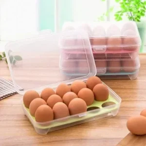 Organizador Porta Ovos com Tampa Bandeja 15 Ovos Fornecedor de Atacado para Lojista Revenda Caixa Fechada