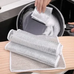 Pano De Limpeza Malha Metálica E Microfibra- Kit Com 5 Peças Fornecedor de Atacado para Lojista Revenda Caixa Fechada