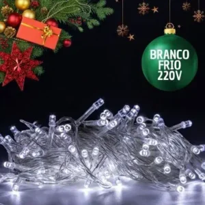 Pisca de Natal 100 Leds Branco Frio 8 Metros – 220V Fornecedor de Atacado para Lojista Revenda Caixa Fechada