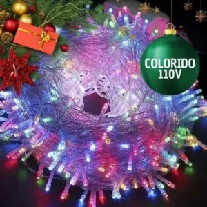 Pisca de Natal 100 Leds Colorido 8 Metros – 110V Fornecedor de Atacado para Lojista Revenda Caixa Fechada