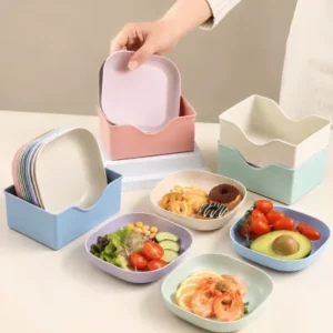 Pratos de Sobremesa Plástico Coloridos com Base Organizadora Kit 10 Fornecedor de Atacado para Lojista Revenda Caixa Fechada