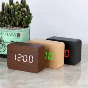 Relógio de Mesa em Madeira com Led Digital e Despertador Fornecedor de Atacado para Lojista Revenda Caixa Fechada