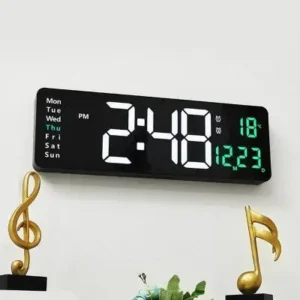 Relógio De Parede LED Digital Grande Com Controle Remoto Calendário Temperatura Fornecedor de Atacado para Lojista Revenda Caixa Fechada